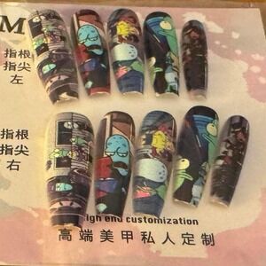 "Toon Juice" Press-On Nail‎ Set – High-End Custom Art